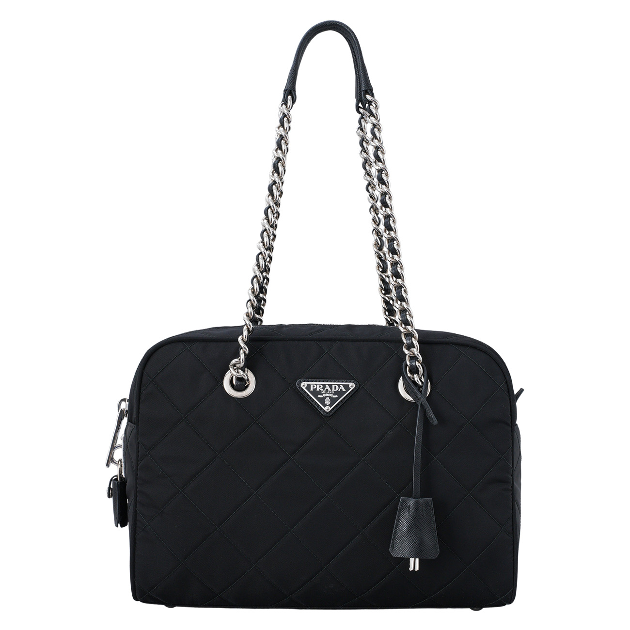 PRADA(USED)프라다 1BB903 포코노 퀼팅 체인 볼링백
