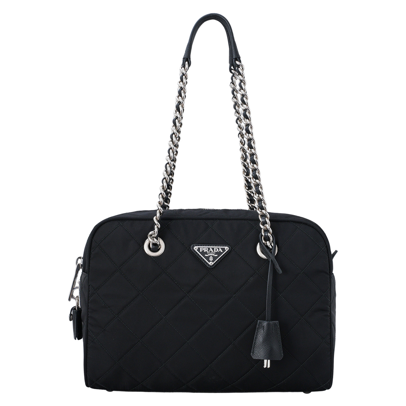 PRADA(USED)프라다 1BB903 포코노 퀼팅 체인 볼링백