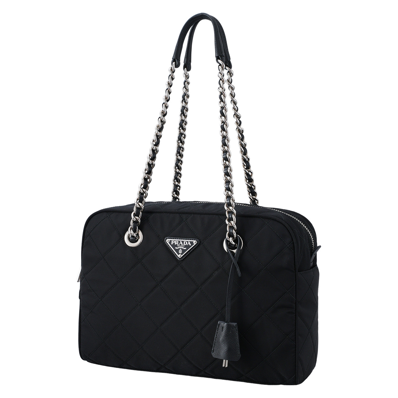 PRADA(USED)프라다 1BB903 포코노 퀼팅 체인 볼링백
