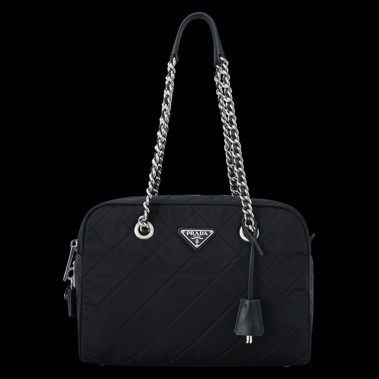 PRADA(USED)프라다 1BB903 포코노 퀼팅 체인 볼링백