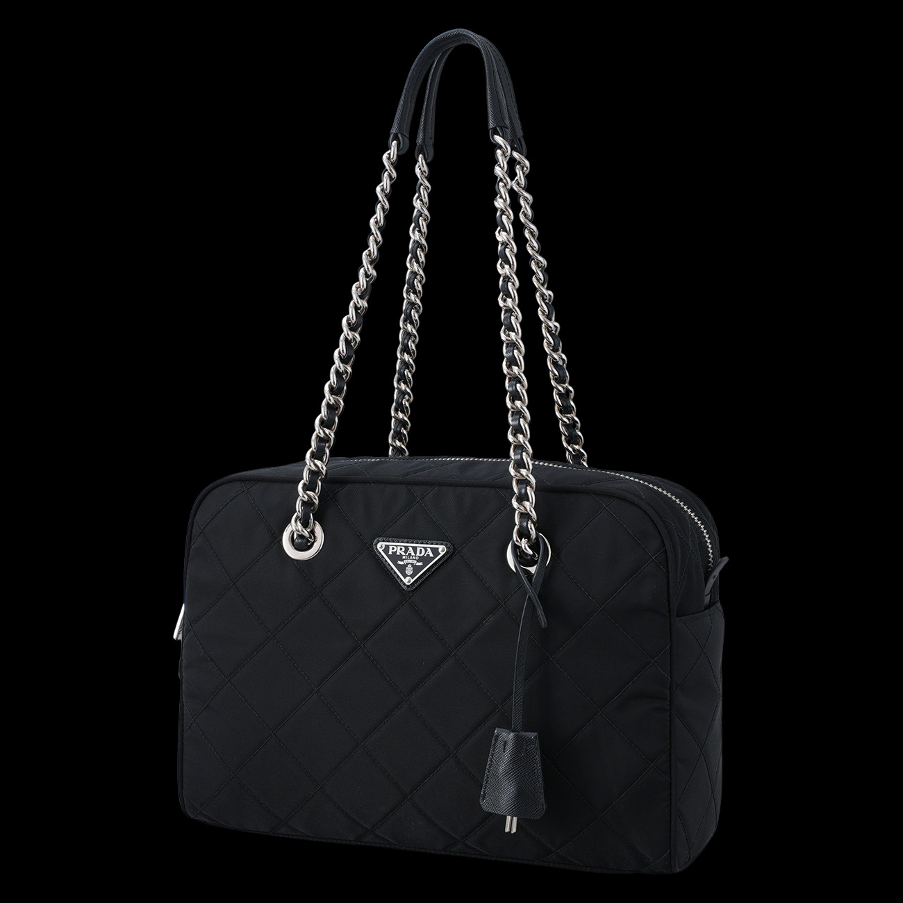 PRADA(USED)프라다 1BB903 포코노 퀼팅 체인 볼링백