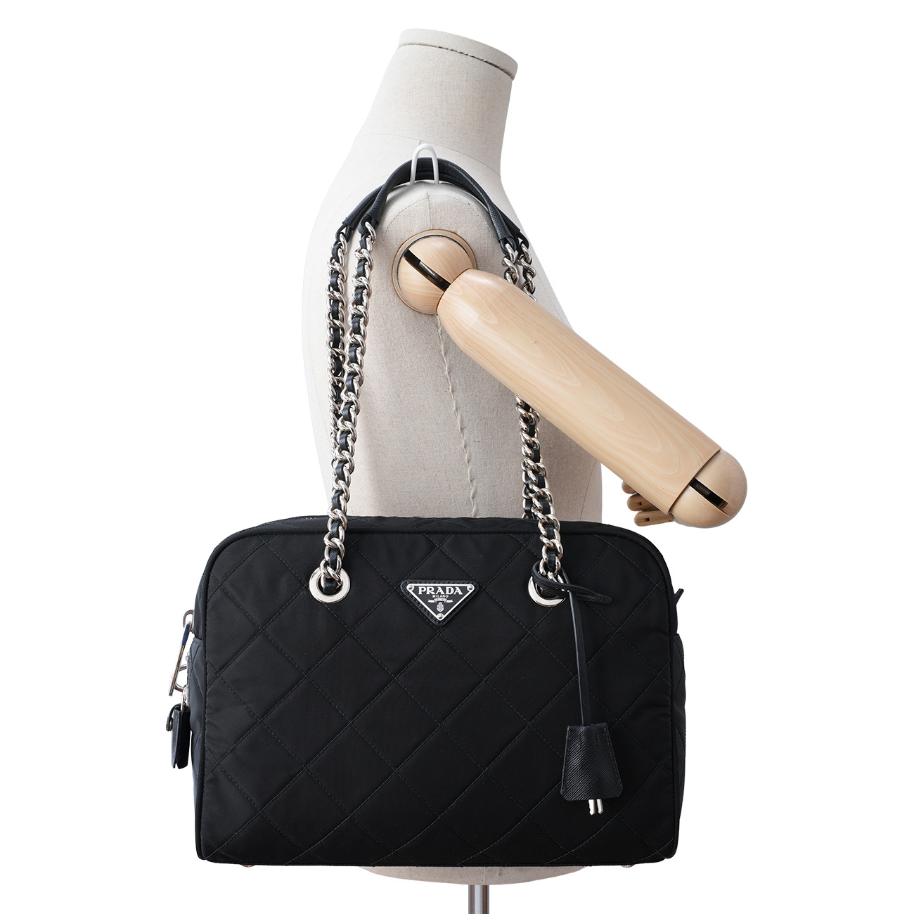 PRADA(USED)프라다 1BB903 포코노 퀼팅 체인 볼링백