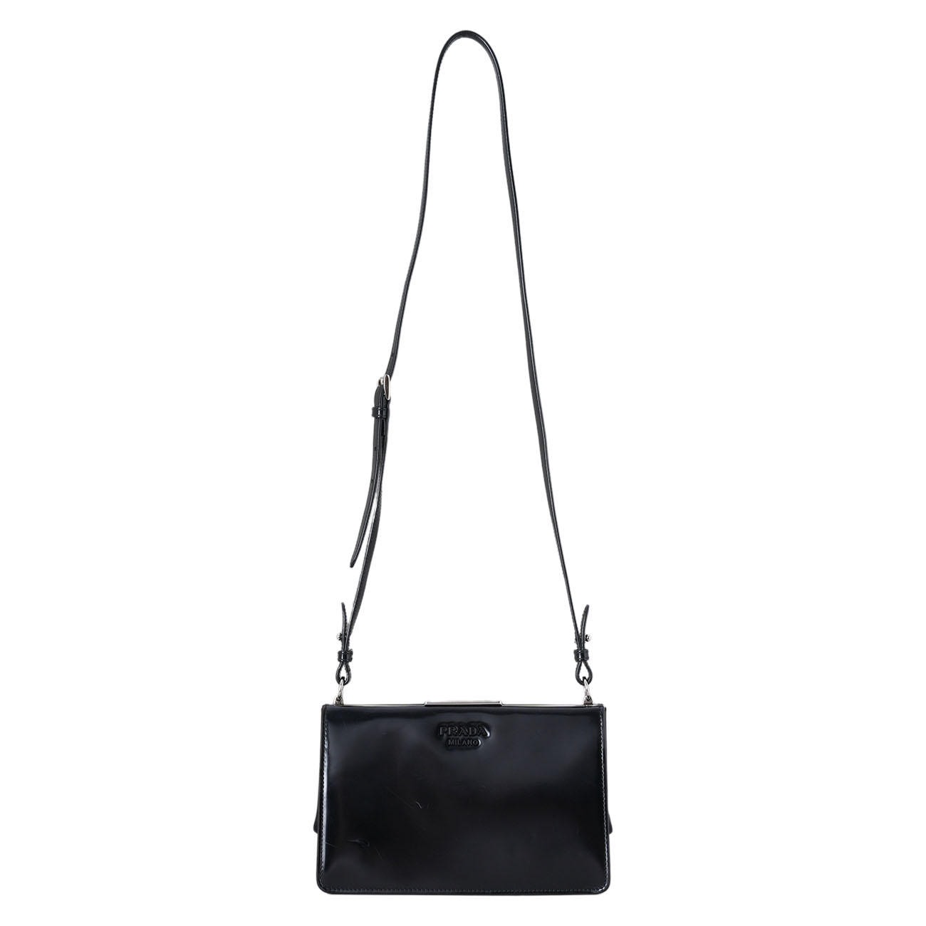 PRADA(USED)프라다 1BK001 메탈 프레임 숄더백