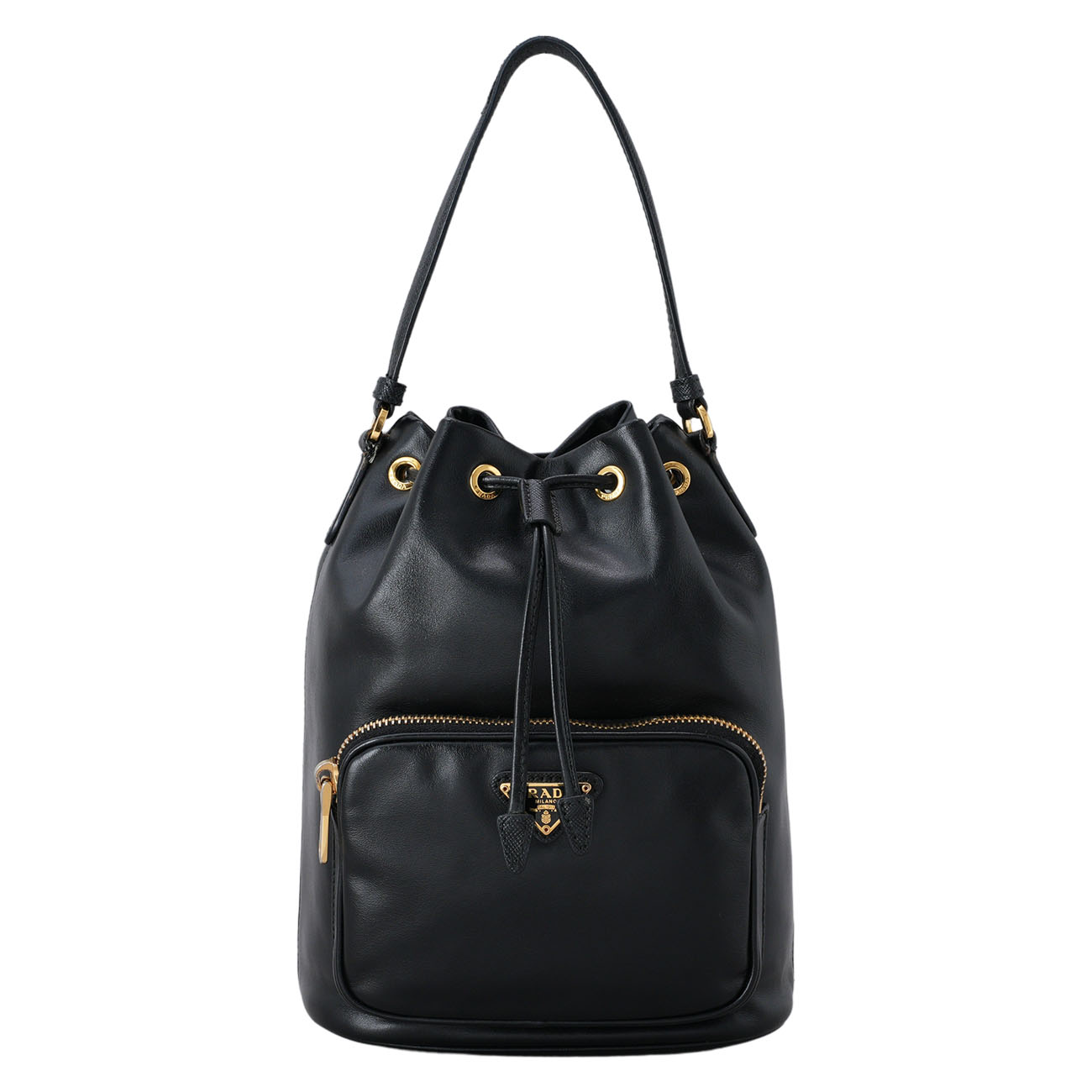 PRADA(USED)프라다 1BH038 레더 버킷백