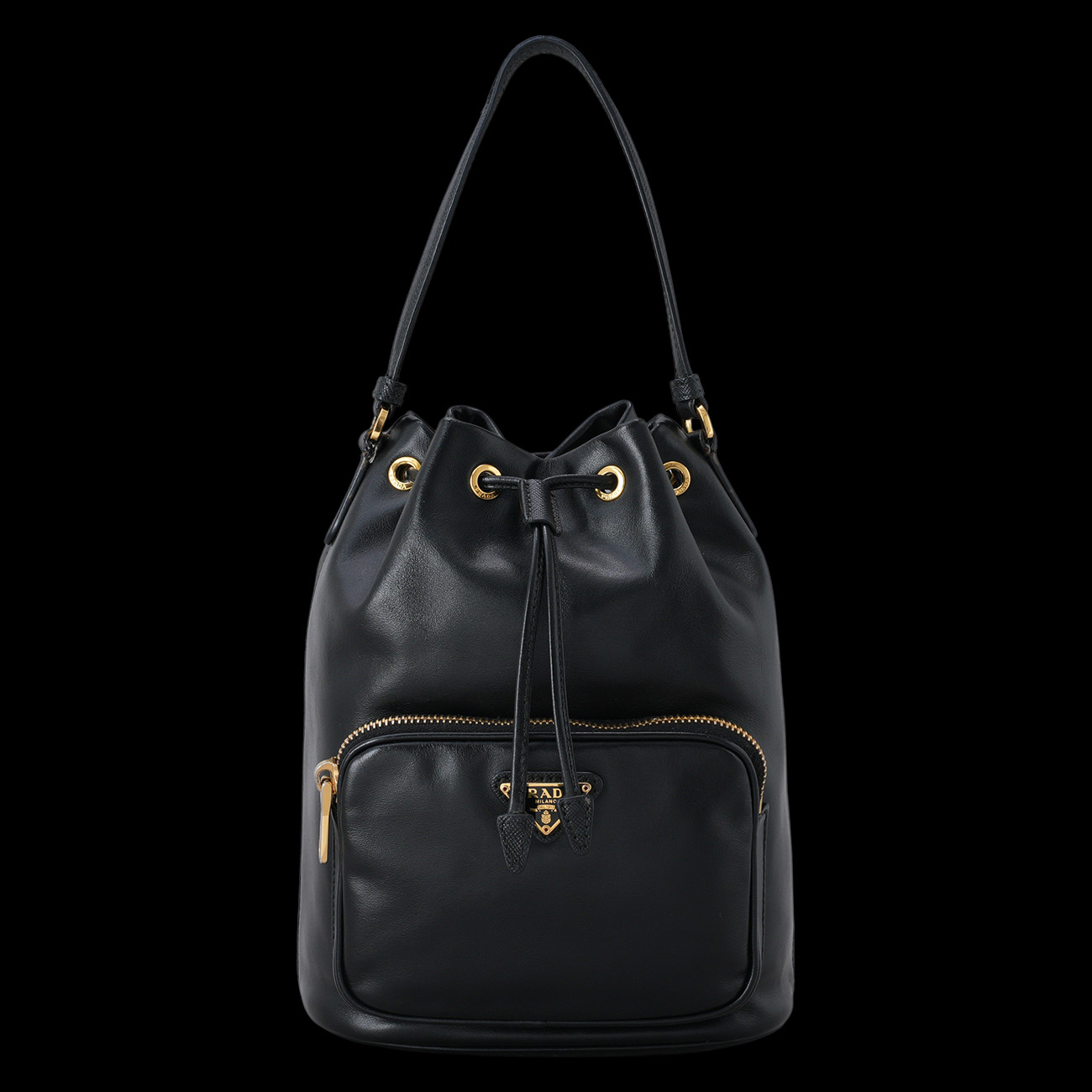 PRADA(USED)프라다 1BH038 레더 버킷백