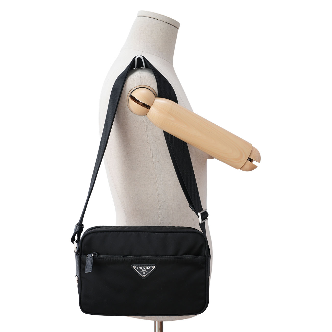 PRADA(USED)프라다 1BC167 나일론 메신저백 블랙