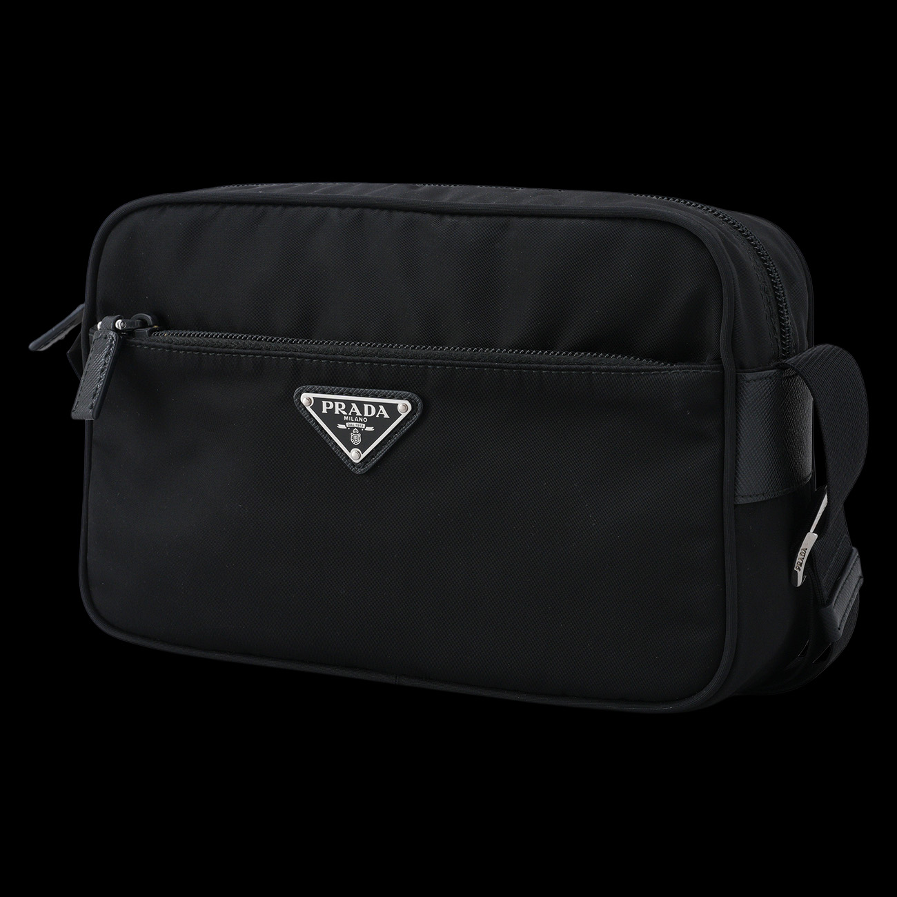 PRADA(USED)프라다 1BC167 나일론 메신저백 블랙