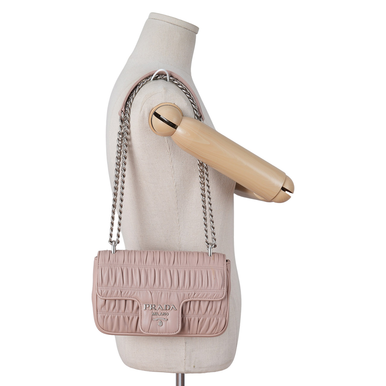 PRADA(USED)프라다 1BD140 나파 고프레 체인 숄더백