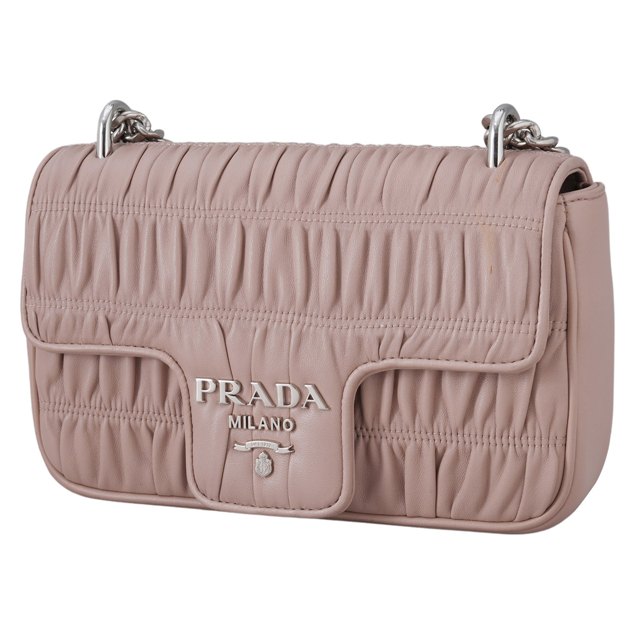PRADA(USED)프라다 1BD140 나파 고프레 체인 숄더백