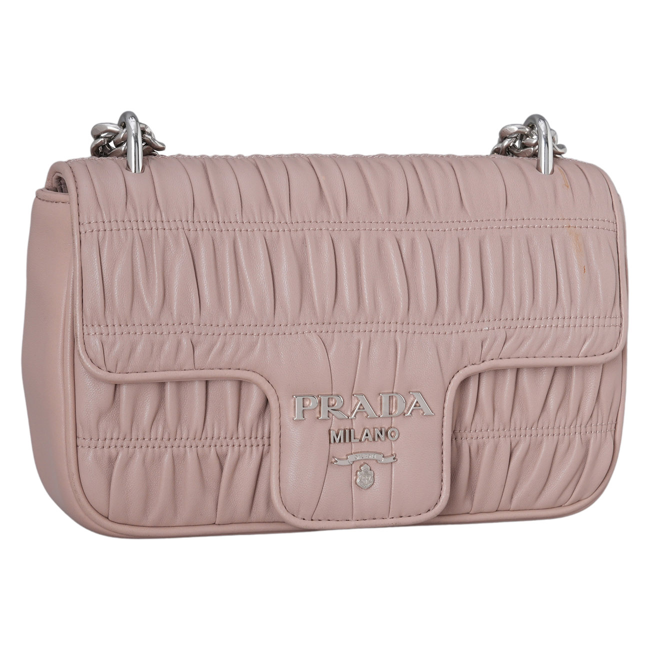PRADA(USED)프라다 1BD140 나파 고프레 체인 숄더백