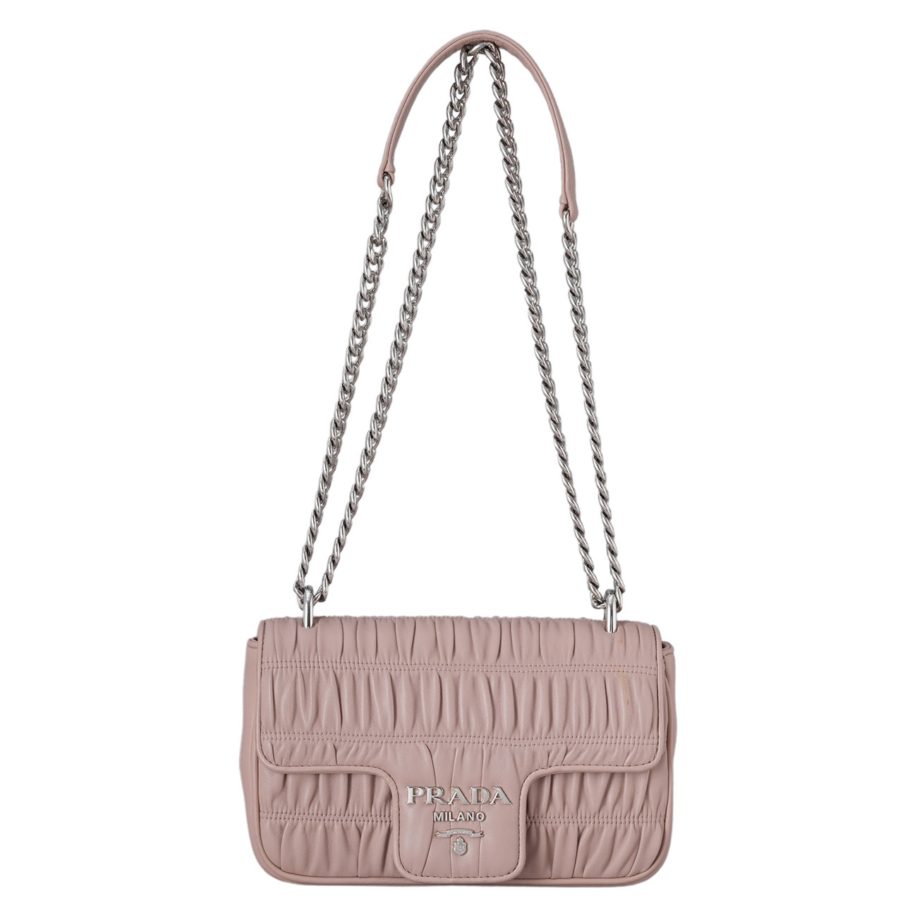 PRADA(USED)프라다 1BD140 나파 고프레 체인 숄더백
