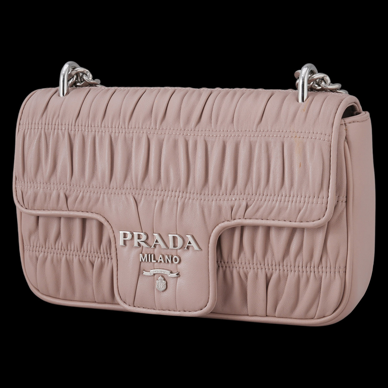 PRADA(USED)프라다 1BD140 나파 고프레 체인 숄더백