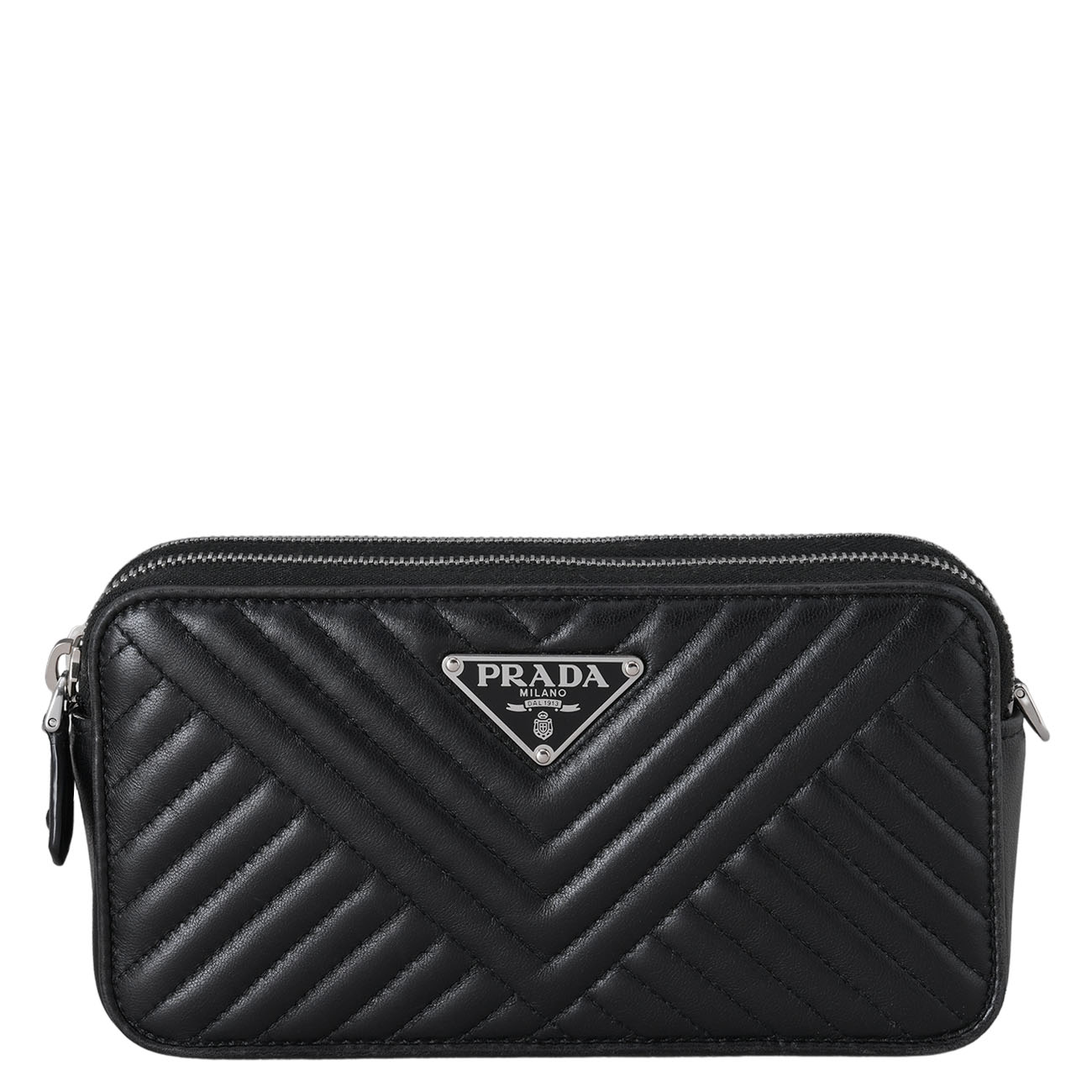 PRADA(USED)프라다 1DH010 사피아노 더블지퍼 체인 크로스백
