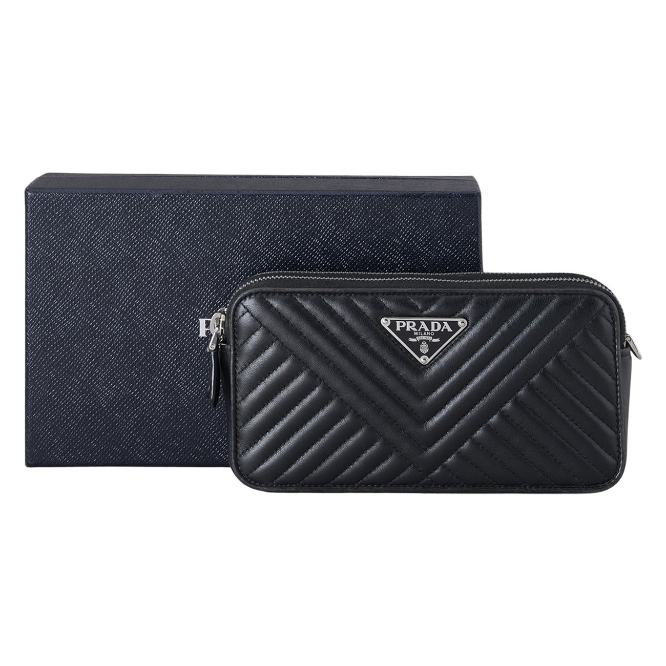 PRADA(USED)프라다 1DH010 사피아노 더블지퍼 체인 크로스백