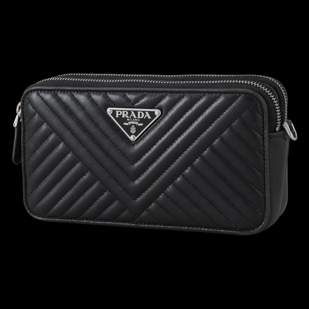 PRADA(USED)프라다 1DH010 사피아노 더블지퍼 체인 크로스백