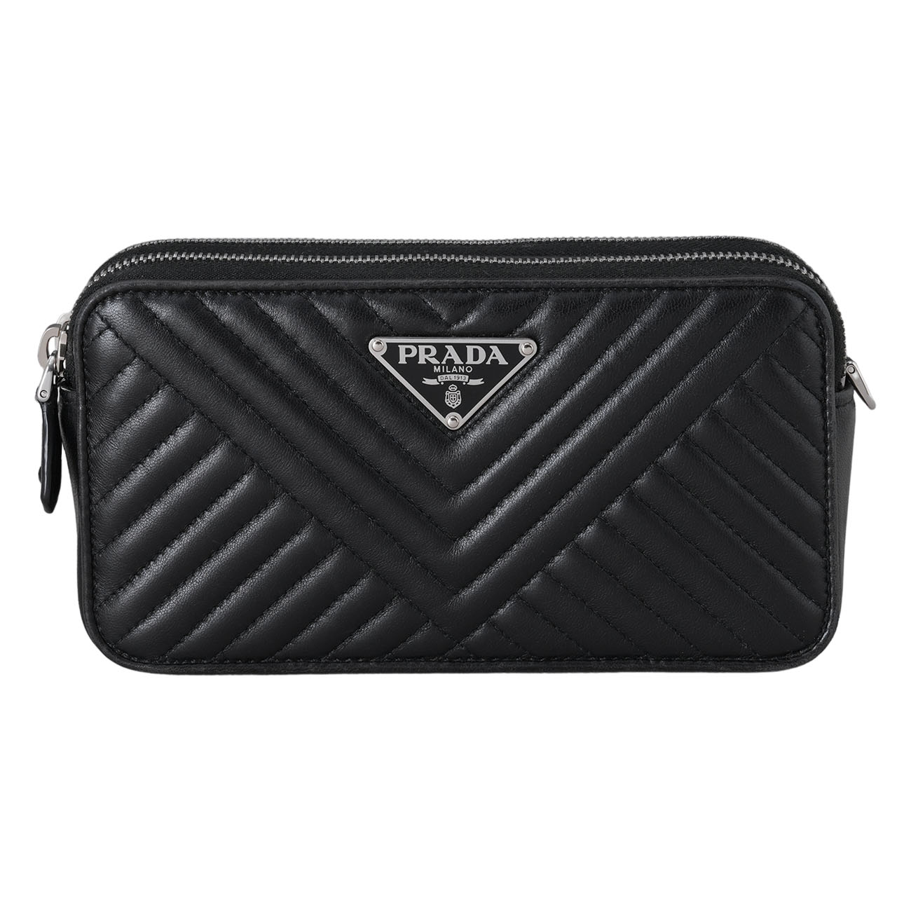 PRADA(USED)프라다 1DH010 사피아노 더블지퍼 체인 크로스백