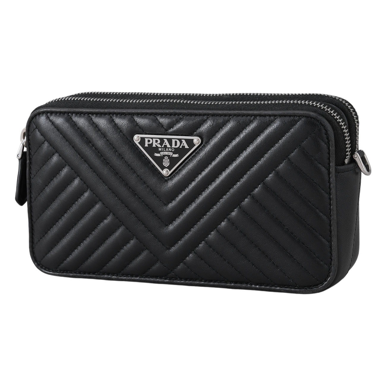 PRADA(USED)프라다 1DH010 사피아노 더블지퍼 체인 크로스백