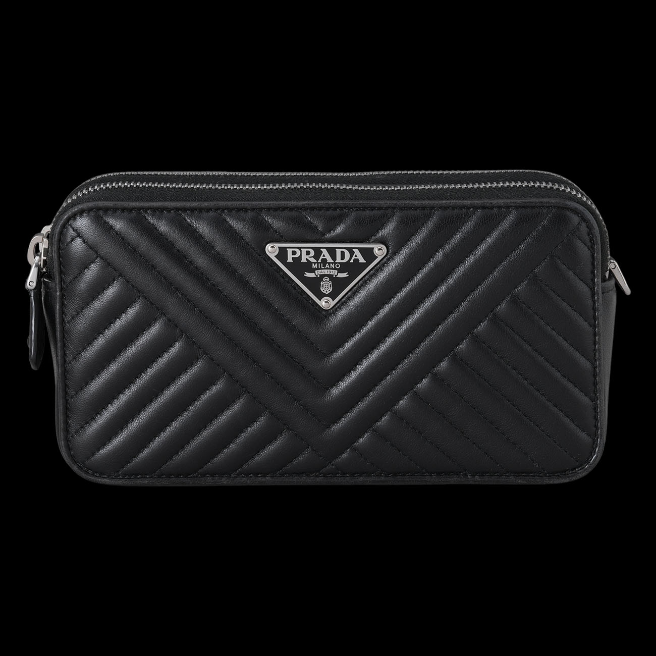 PRADA(USED)프라다 1DH010 사피아노 더블지퍼 체인 크로스백