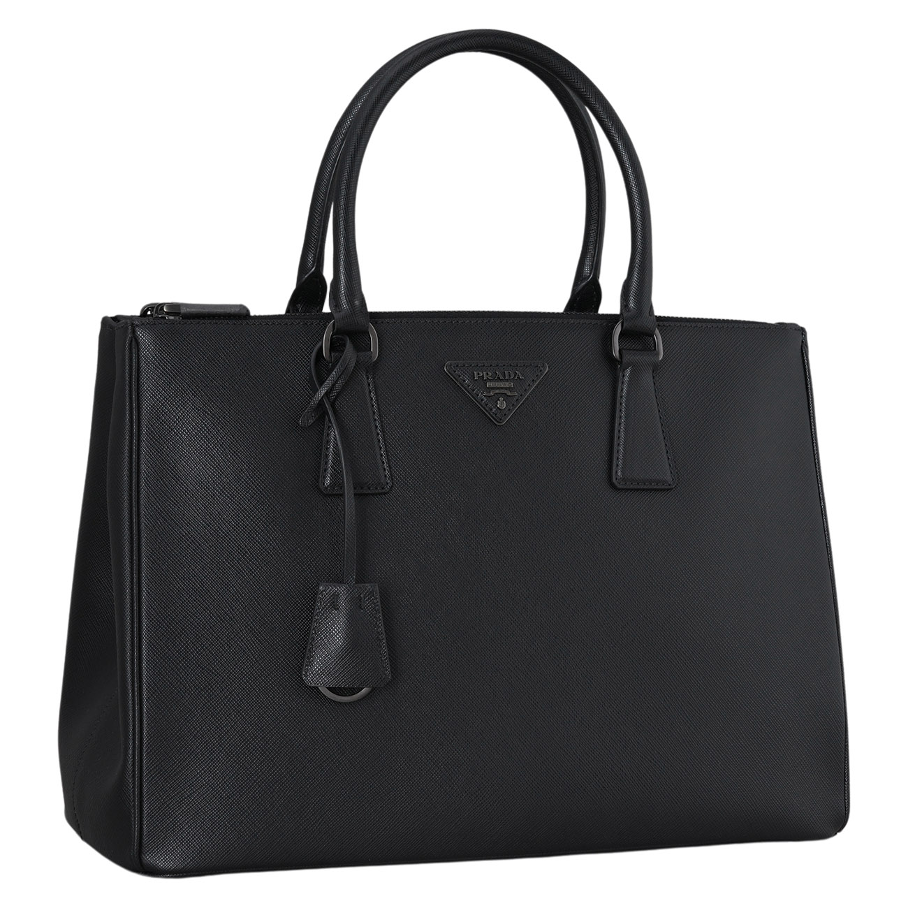 PRADA(USED)프라다 1BA274 갤러리아 사피아노 럭스 토트백 올블랙