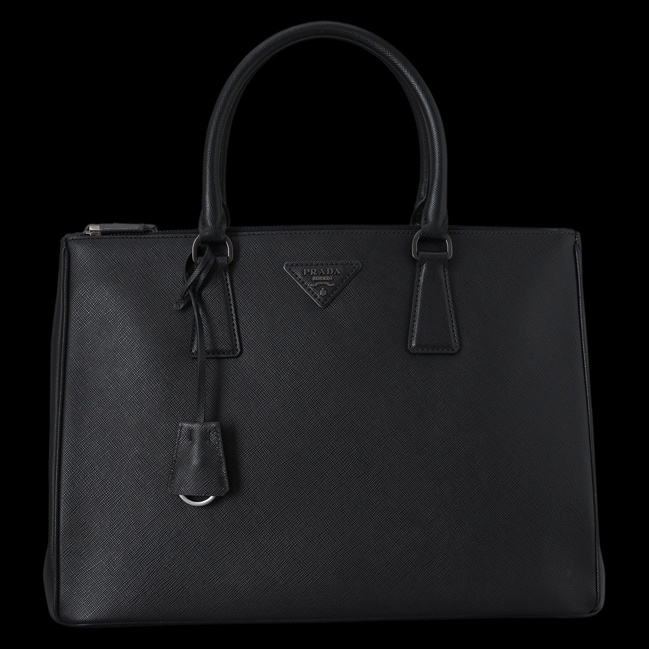 PRADA(USED)프라다 1BA274 갤러리아 사피아노 럭스 토트백 올블랙