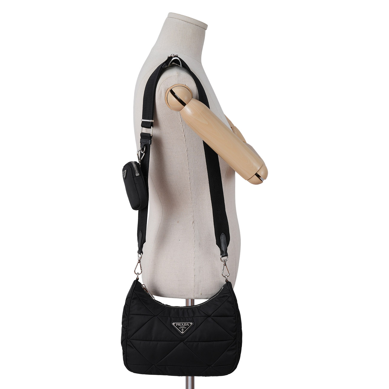 PRADA(USED)프라다 1BC151 리나일론 패딩 호보 백