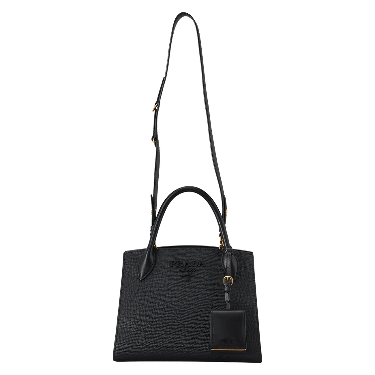PRADA(USED)프라다 1BA156 사피아노 모노크롬 토트백