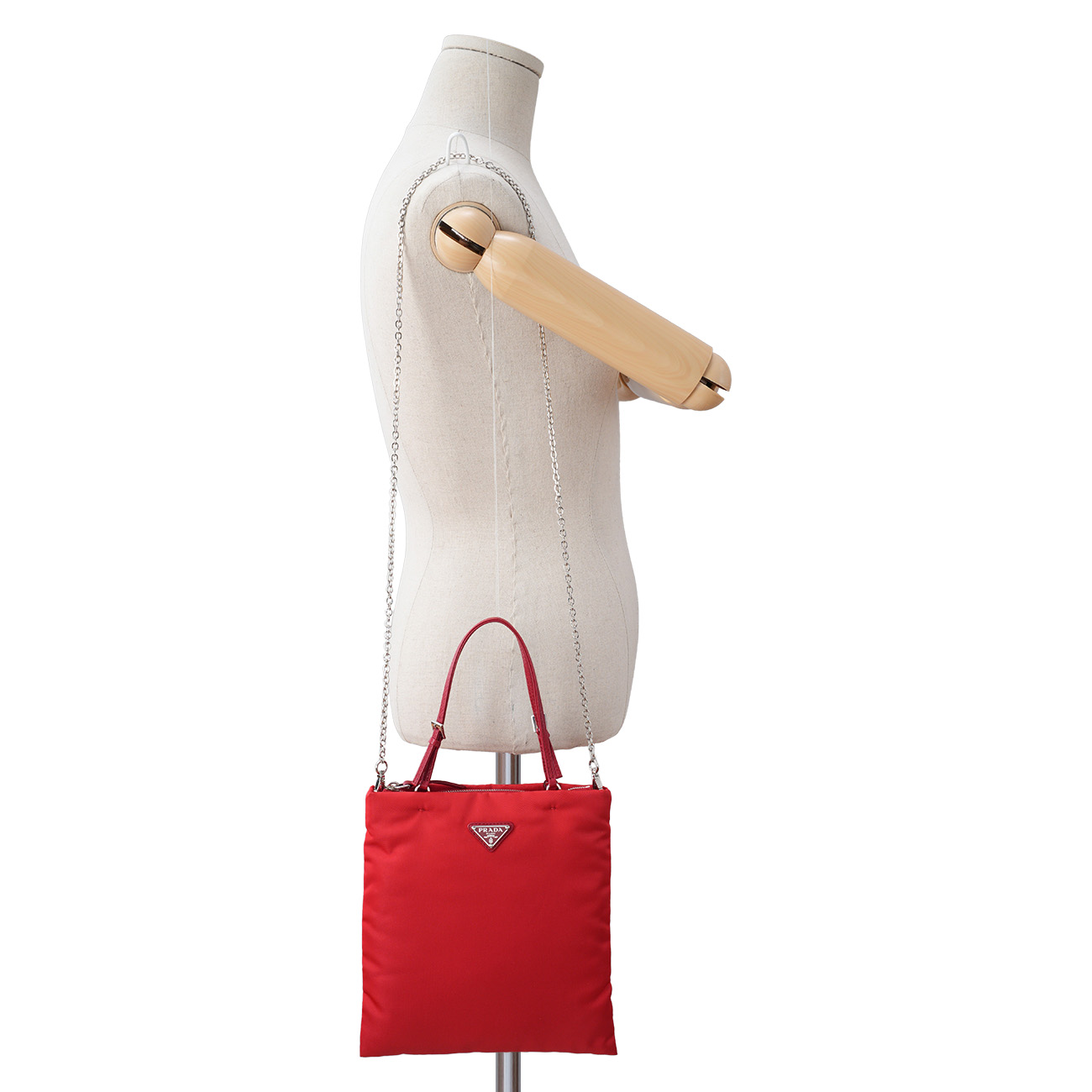 PRADA(USED)프라다 1BA252 나일론 체인 토트백