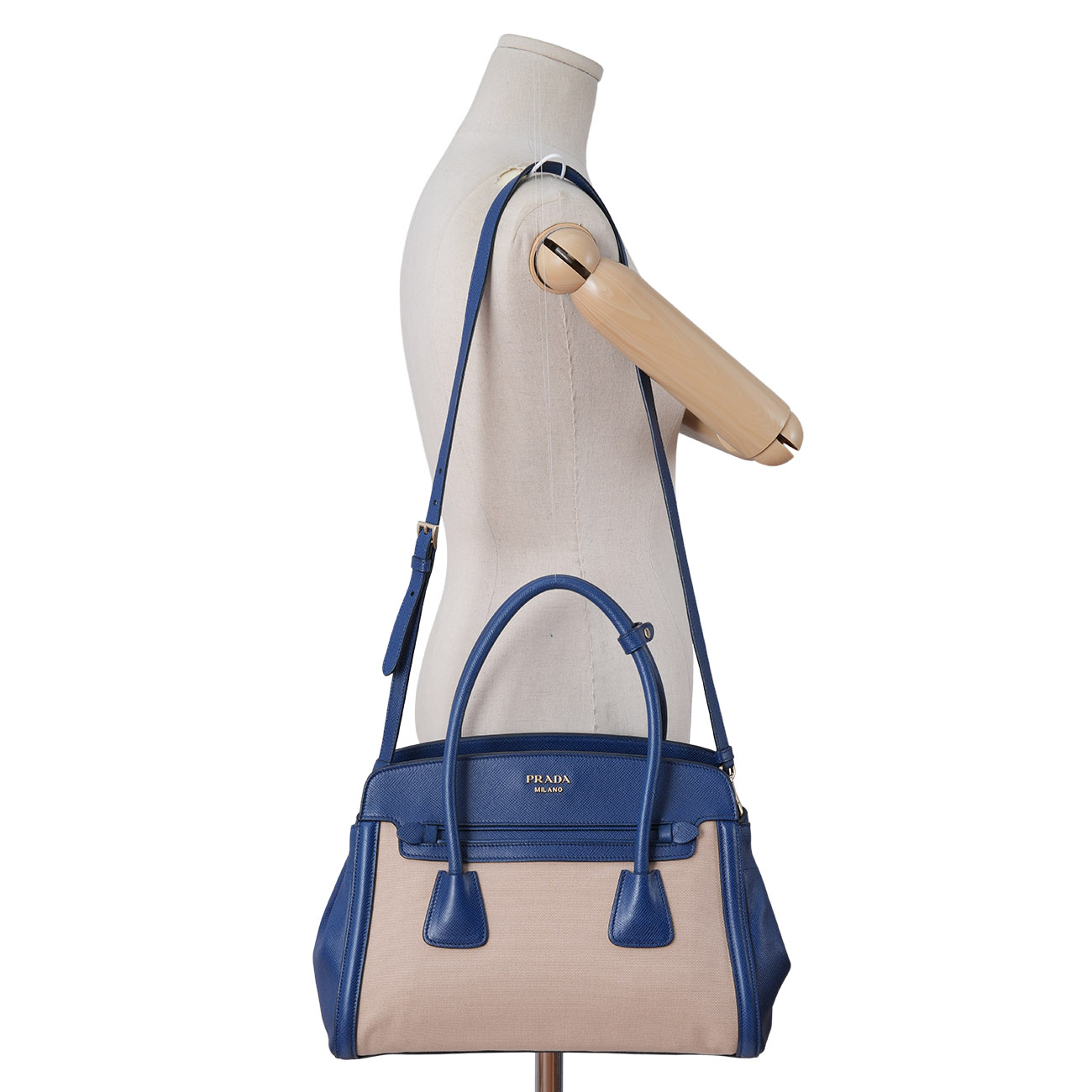 PRADA(USED)프라다 BN2595 투톤 패브릭 토트겸 숄더백