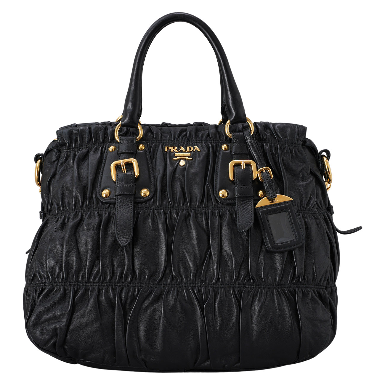 PRADA(USED)프라다 BN1336 레더 나파 고프레 토트겸 숄더백