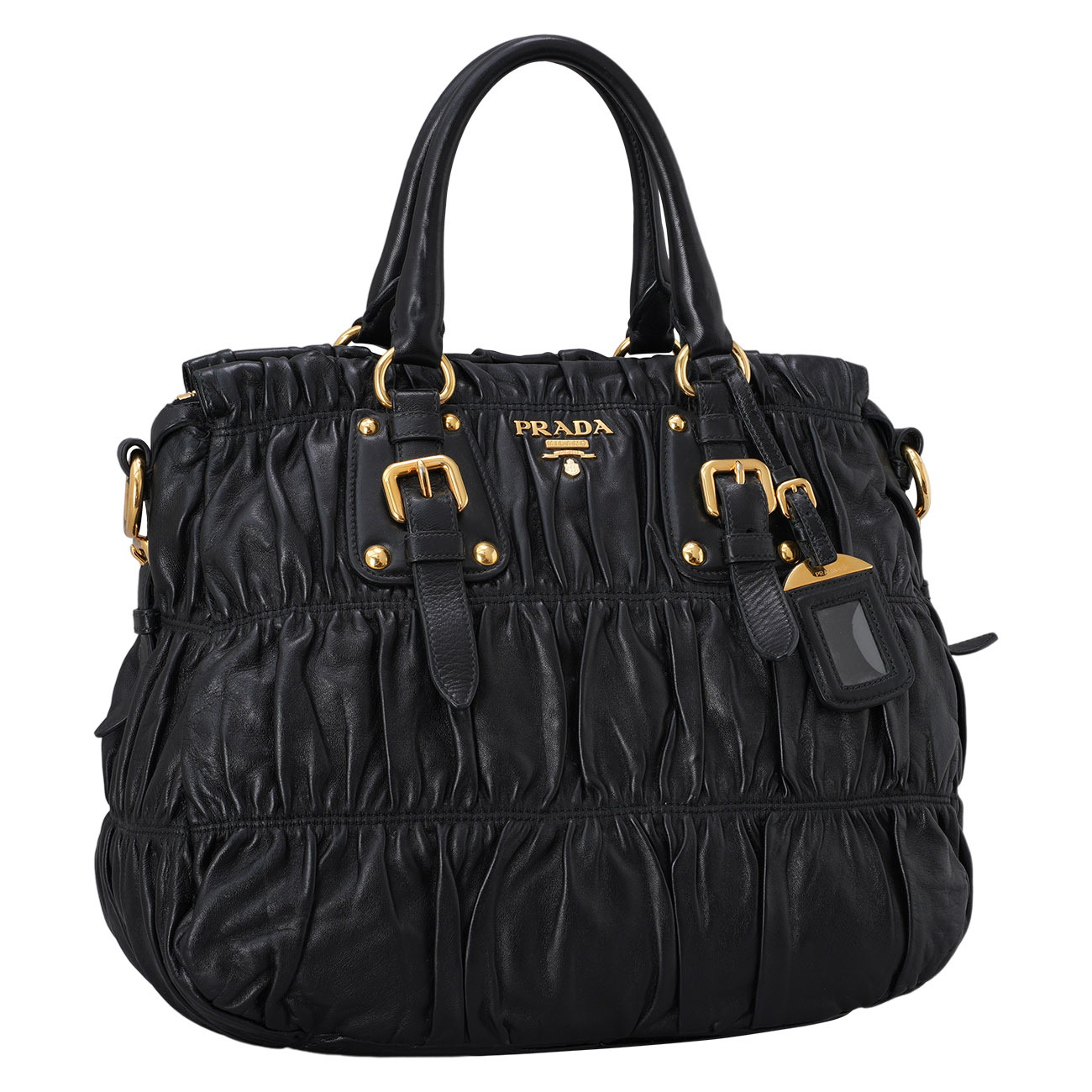 PRADA(USED)프라다 BN1336 레더 나파 고프레 토트겸 숄더백