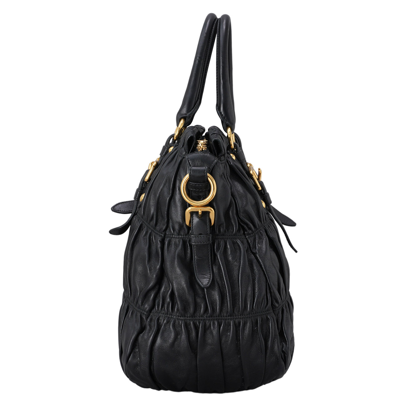 PRADA(USED)프라다 BN1336 레더 나파 고프레 토트겸 숄더백