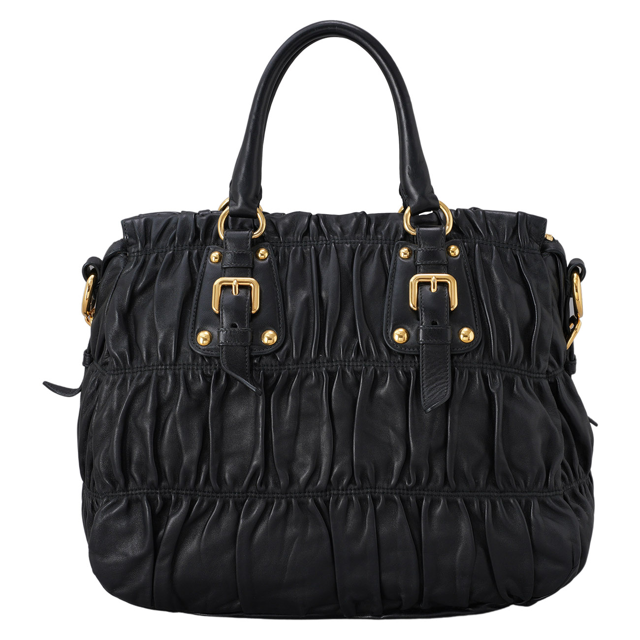 PRADA(USED)프라다 BN1336 레더 나파 고프레 토트겸 숄더백