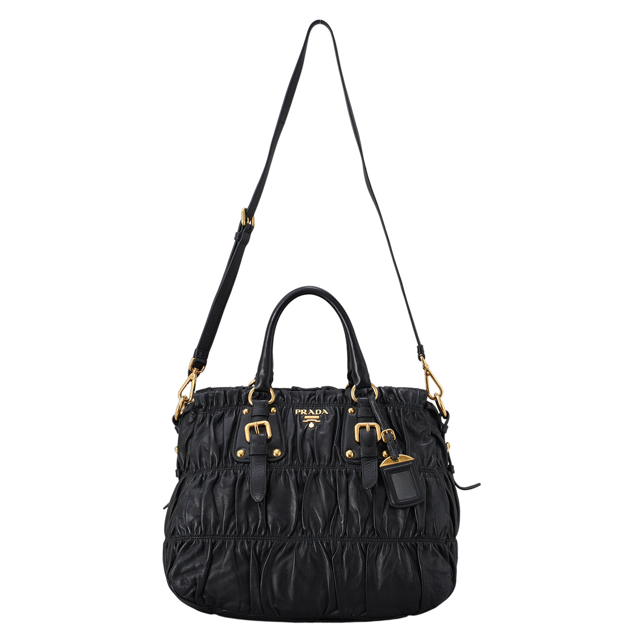 PRADA(USED)프라다 BN1336 레더 나파 고프레 토트겸 숄더백