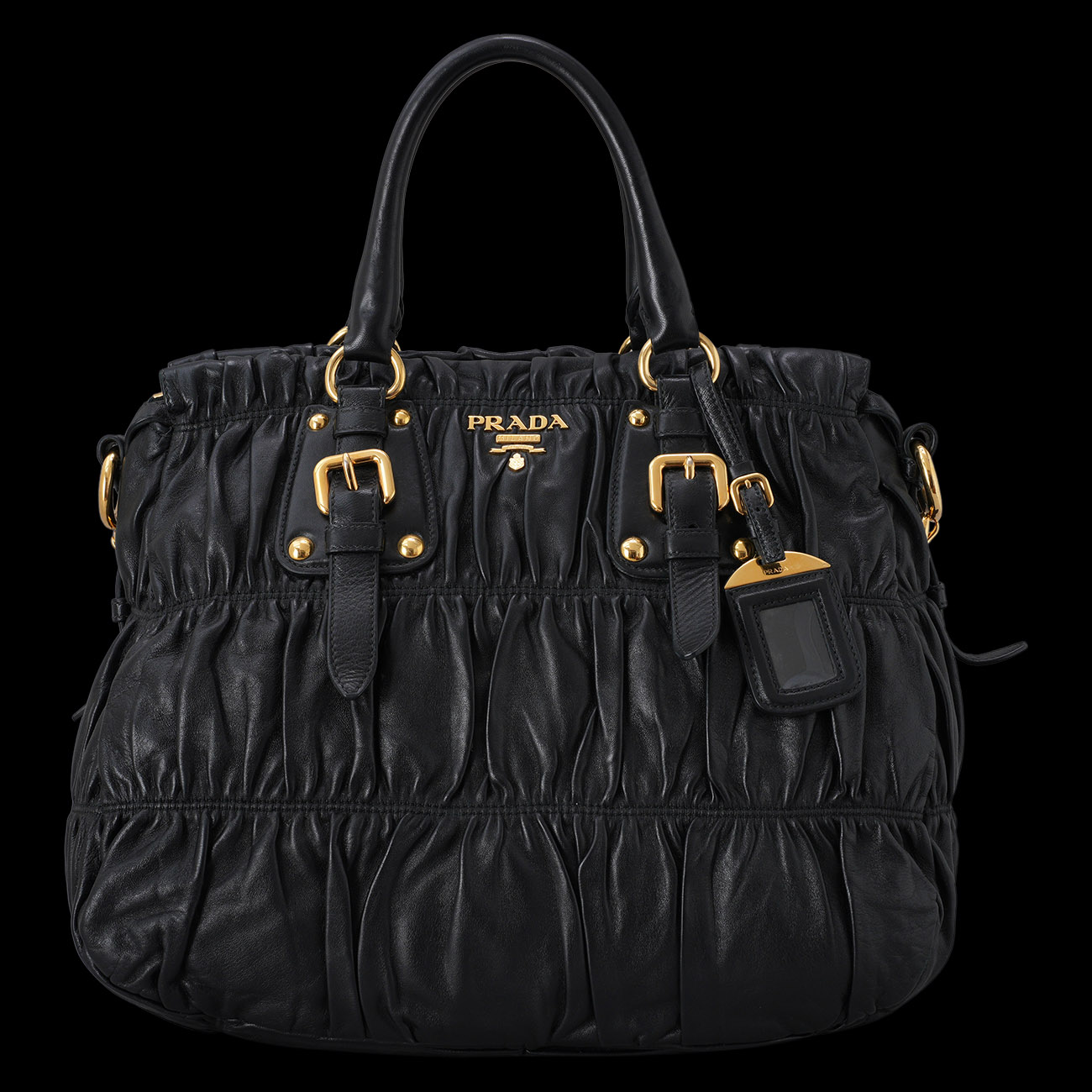 PRADA(USED)프라다 BN1336 레더 나파 고프레 토트겸 숄더백