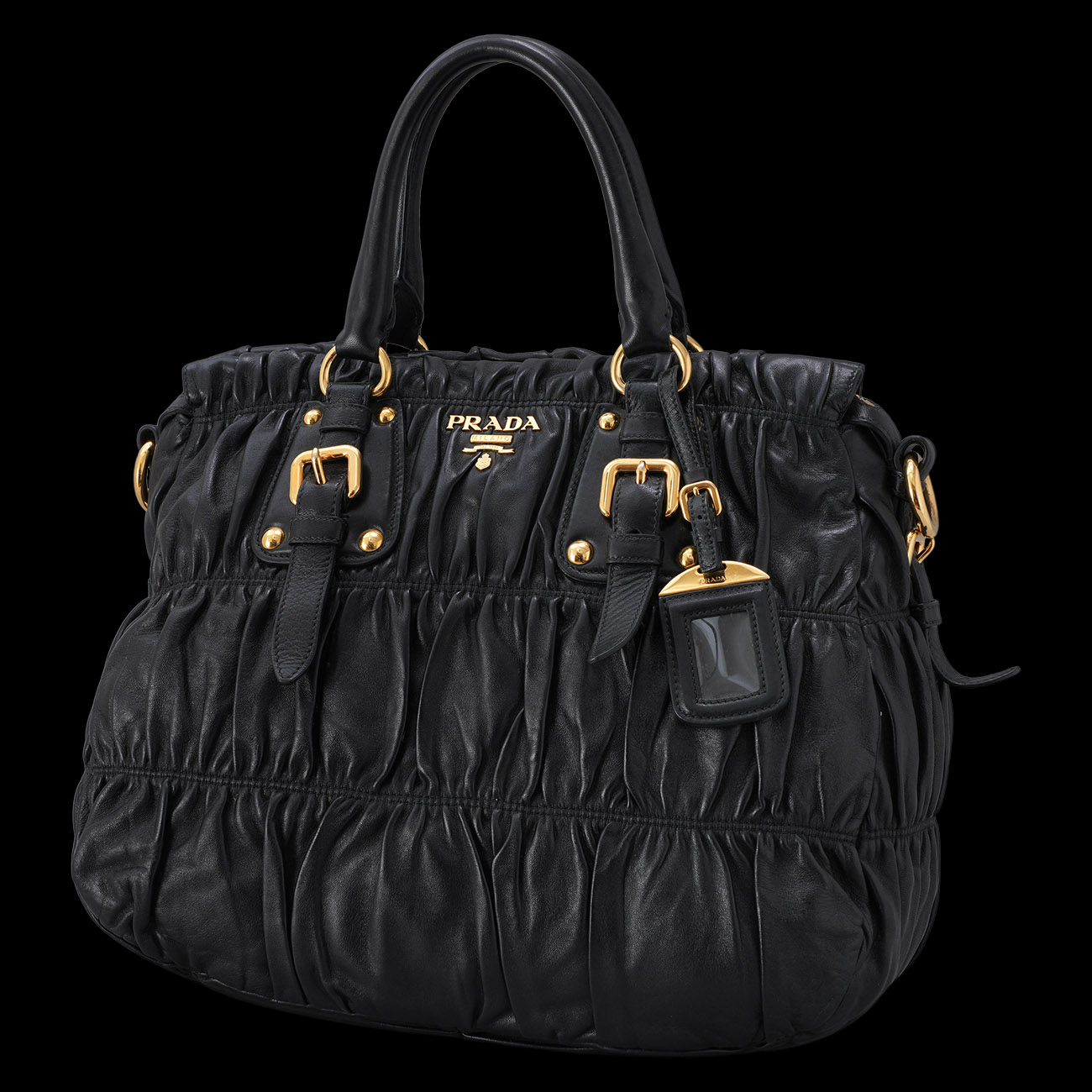 PRADA(USED)프라다 BN1336 레더 나파 고프레 토트겸 숄더백