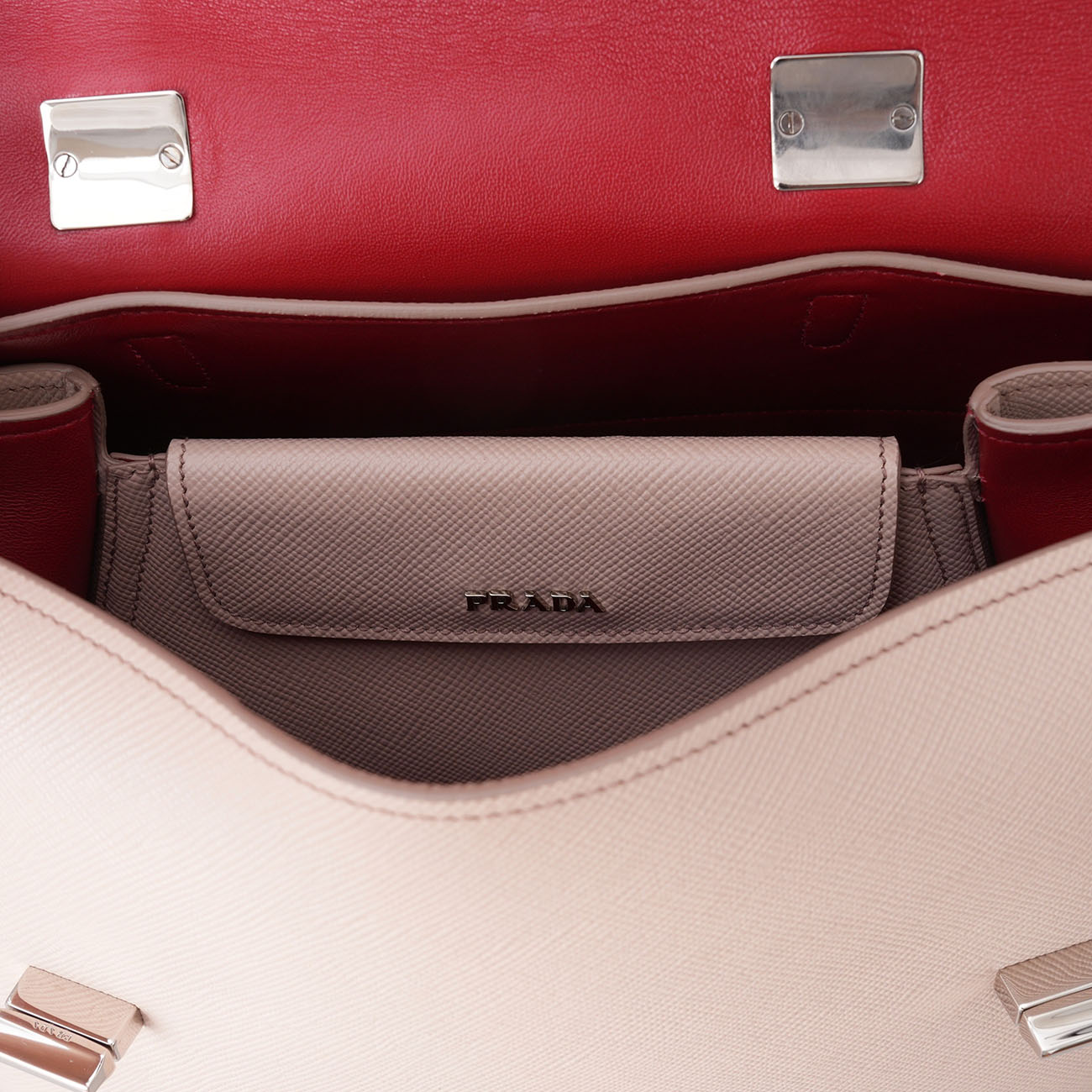 PRADA(USED)프라다 BN2821 사피아노 퀴르 플랩 토트백