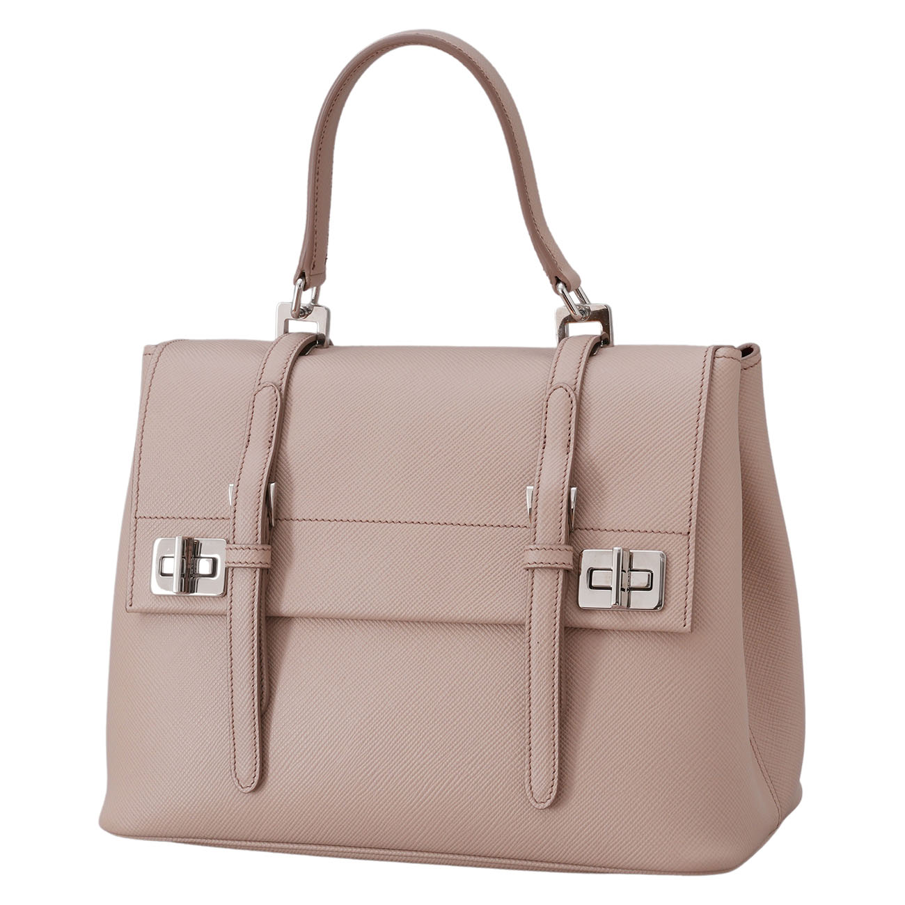 PRADA(USED)프라다 BN2821 사피아노 퀴르 플랩 토트백