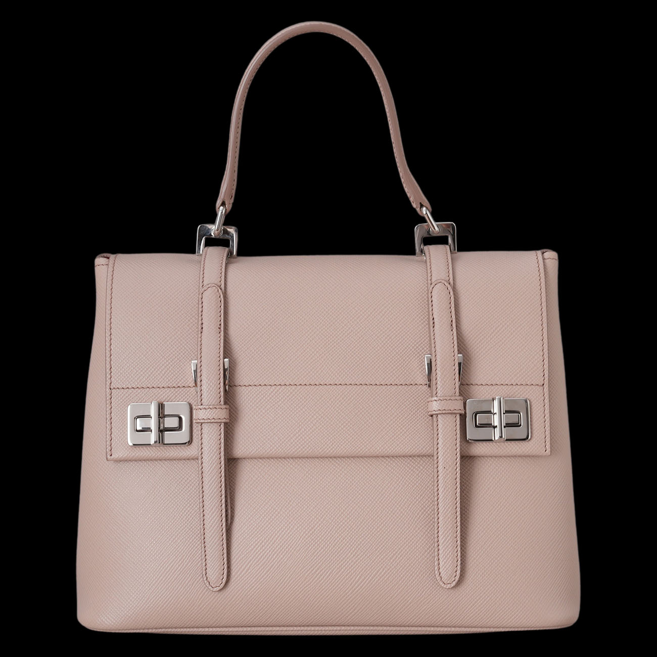 PRADA(USED)프라다 BN2821 사피아노 퀴르 플랩 토트백