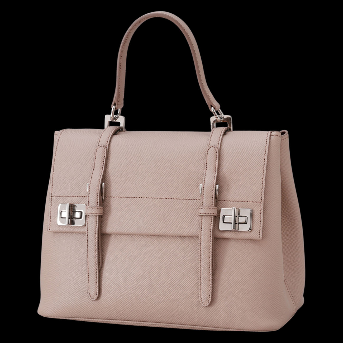 PRADA(USED)프라다 BN2821 사피아노 퀴르 플랩 토트백