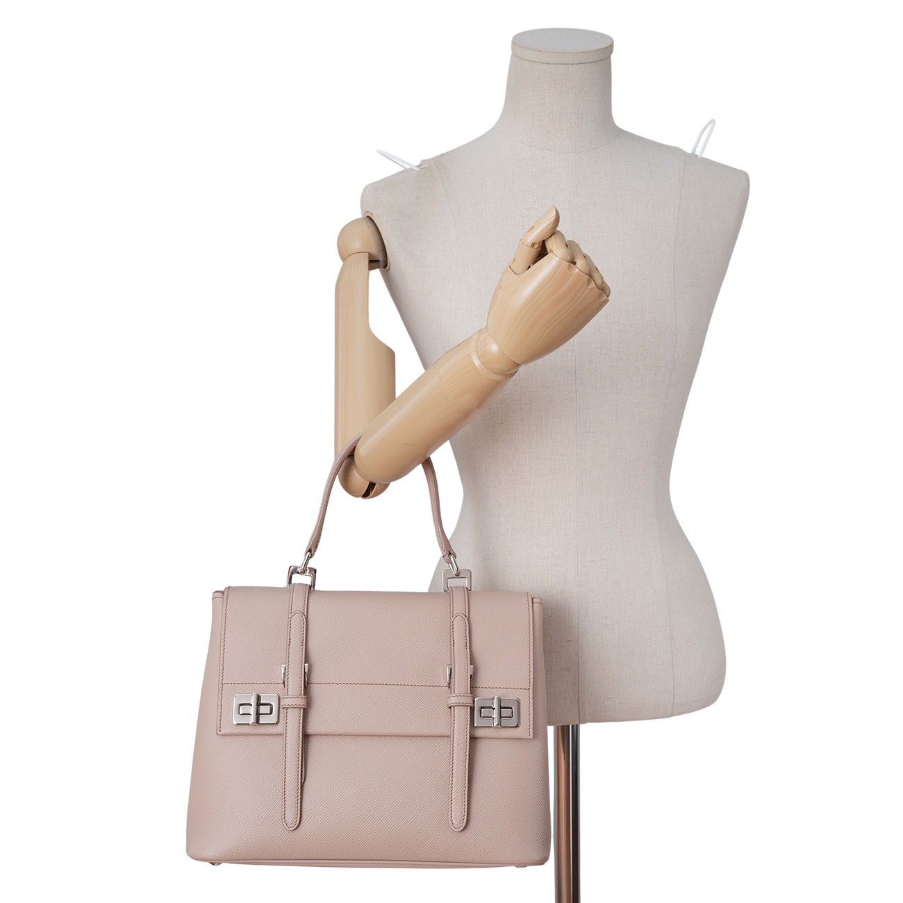 PRADA(USED)프라다 BN2821 사피아노 퀴르 플랩 토트백