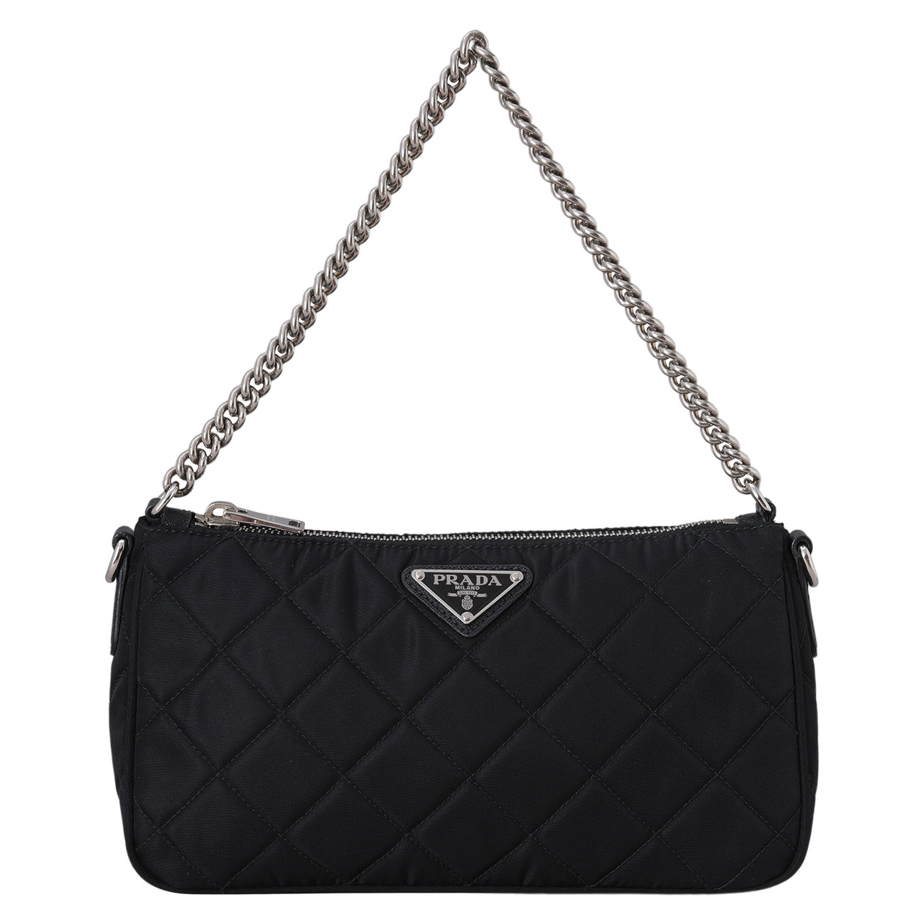 PRADA(USED)프라다 1BH026 포코노 퀼팅 체인 호보 숄더백