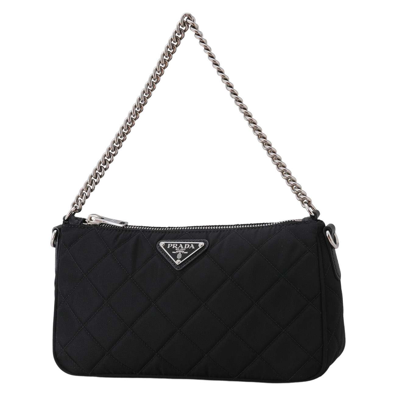 PRADA(USED)프라다 1BH026 포코노 퀼팅 체인 호보 숄더백