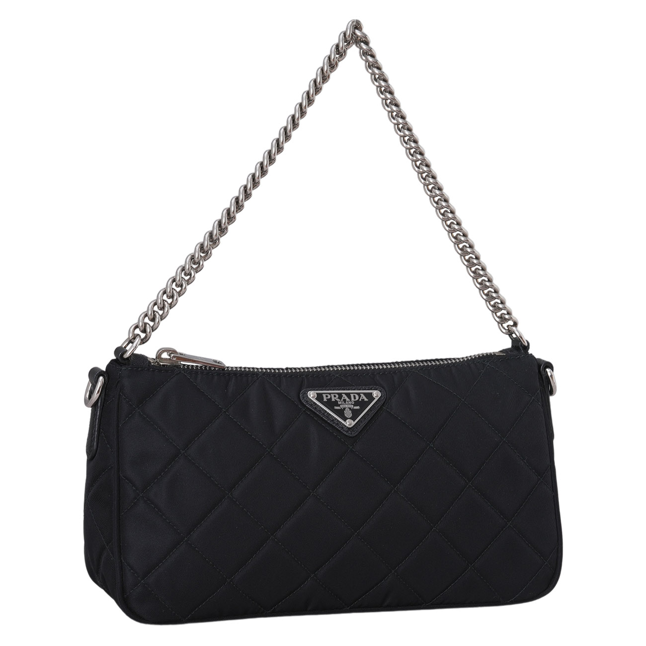 PRADA(USED)프라다 1BH026 포코노 퀼팅 체인 호보 숄더백
