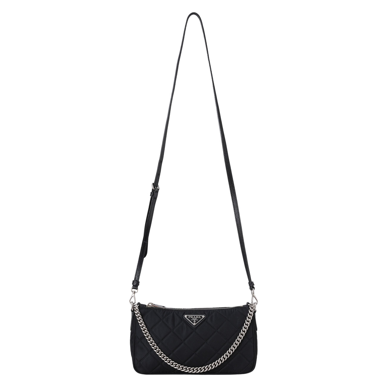 PRADA(USED)프라다 1BH026 포코노 퀼팅 체인 호보 숄더백