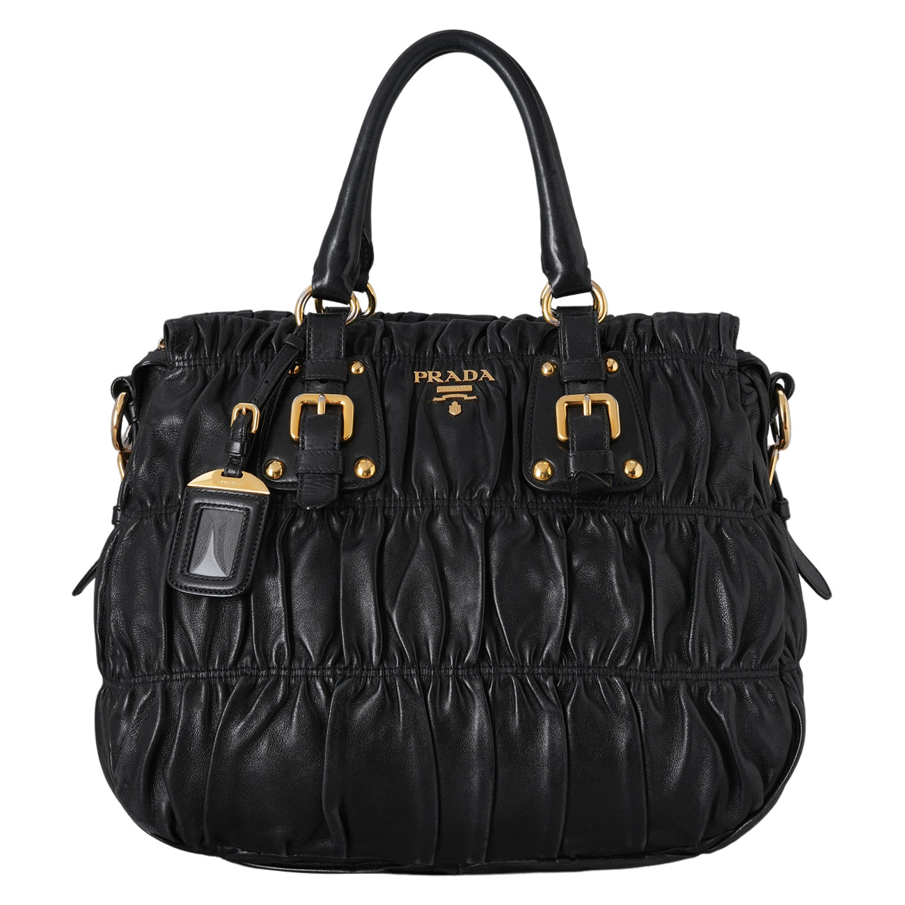 PRADA(USED)프라다 BN1336 레더 나파 고프레 토트겸 숄더백