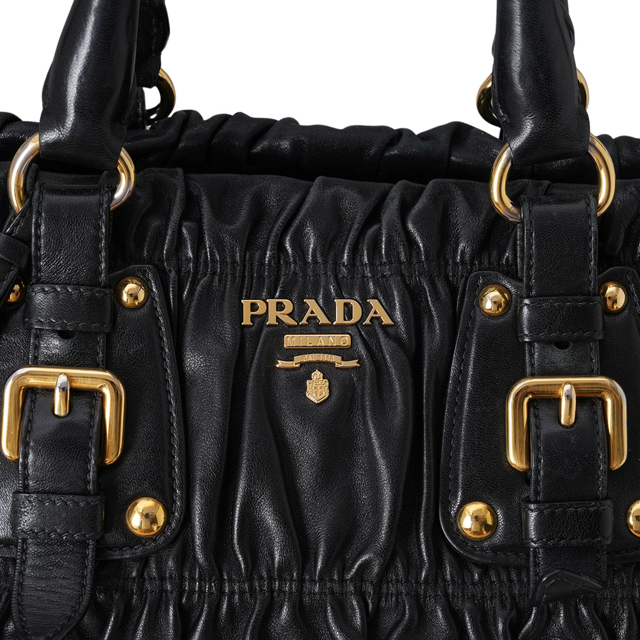 PRADA(USED)프라다 BN1336 레더 나파 고프레 토트겸 숄더백