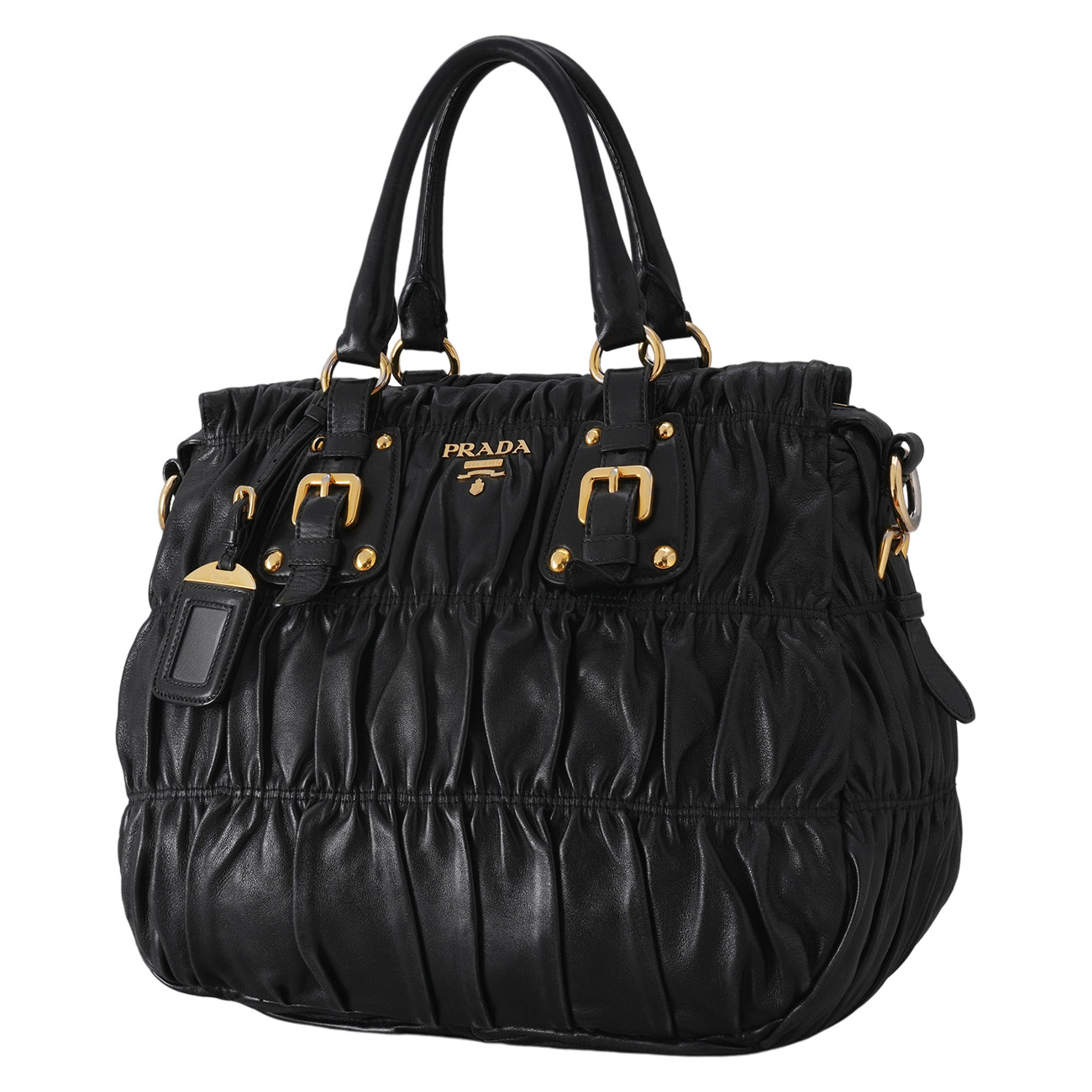 PRADA(USED)프라다 BN1336 레더 나파 고프레 토트겸 숄더백
