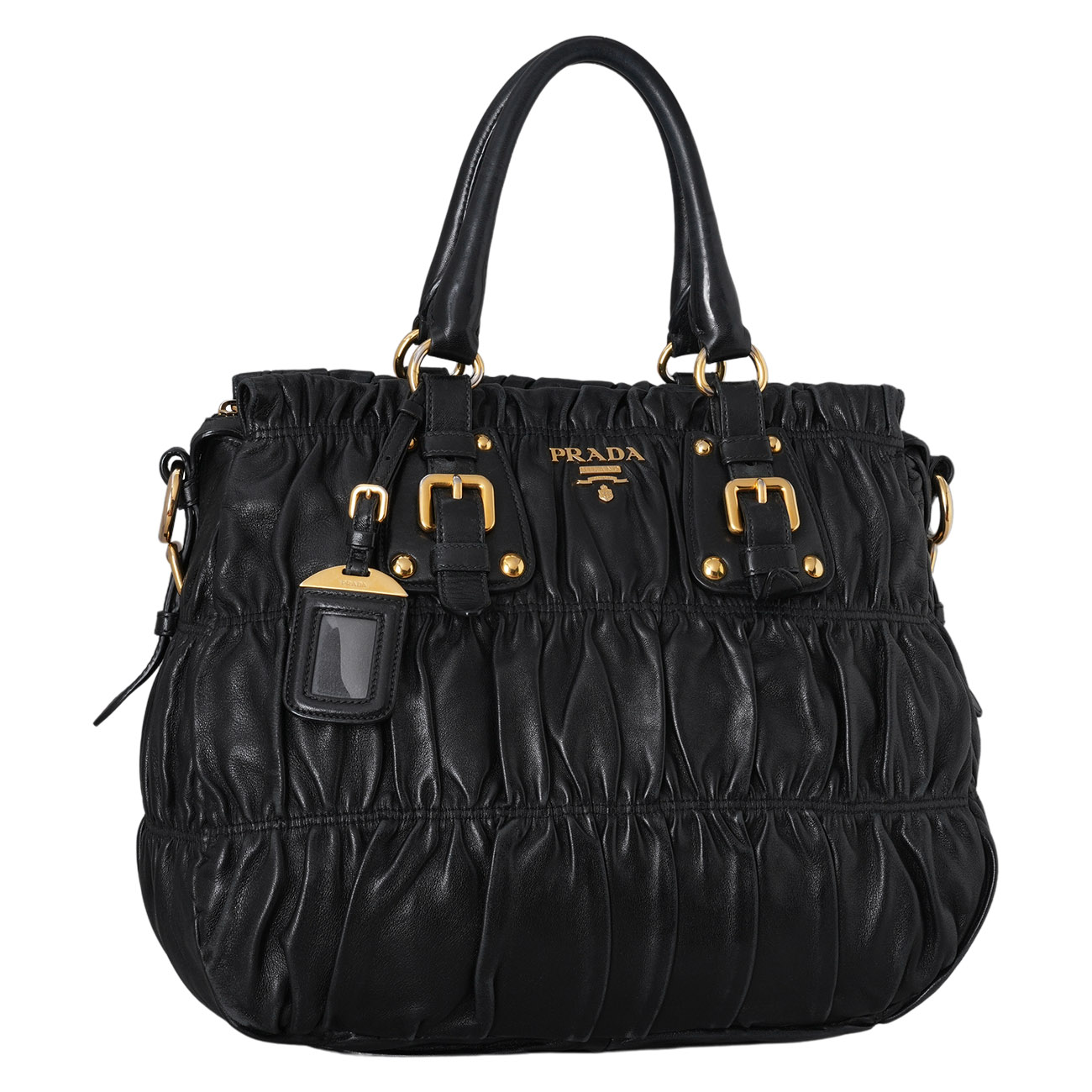 PRADA(USED)프라다 BN1336 레더 나파 고프레 토트겸 숄더백