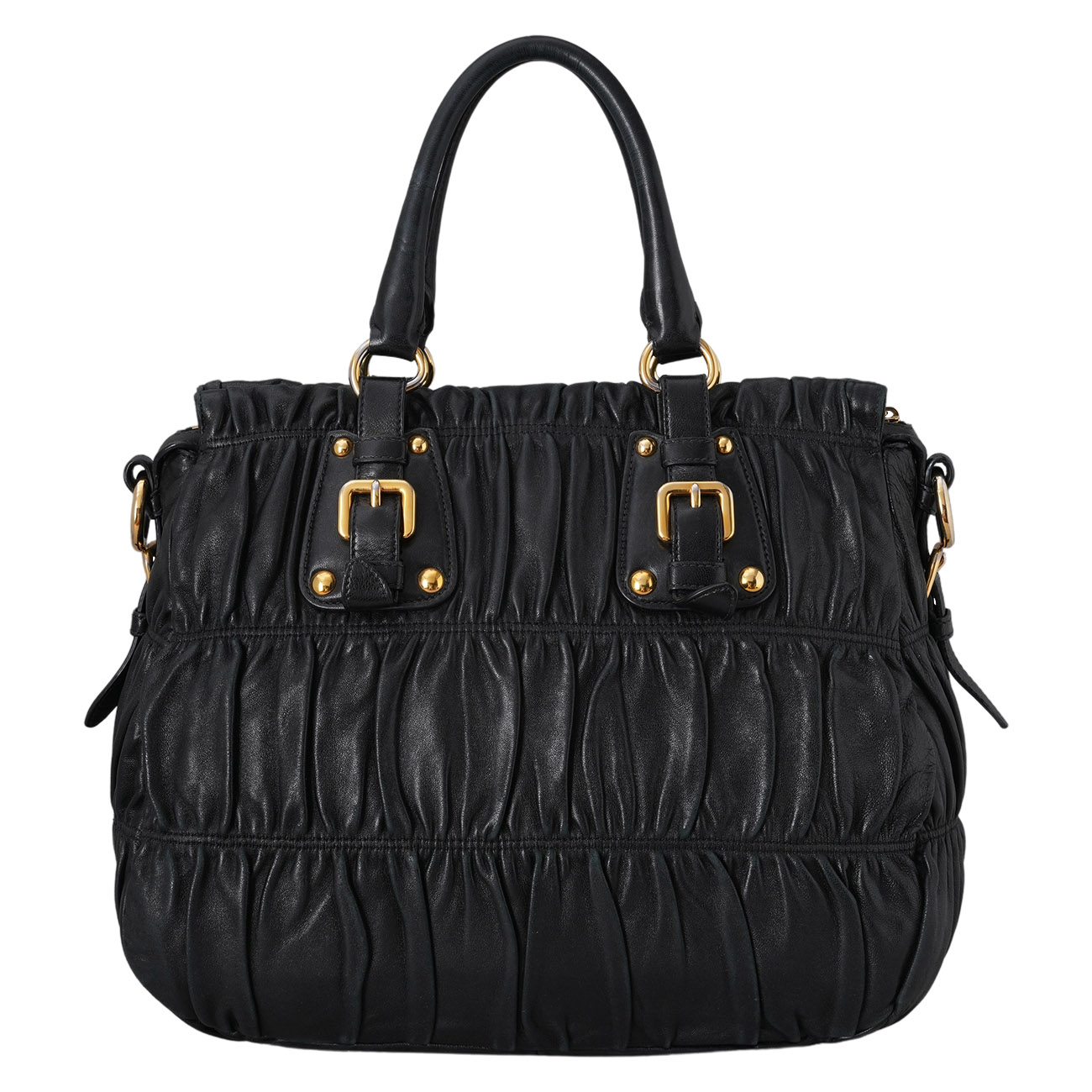 PRADA(USED)프라다 BN1336 레더 나파 고프레 토트겸 숄더백