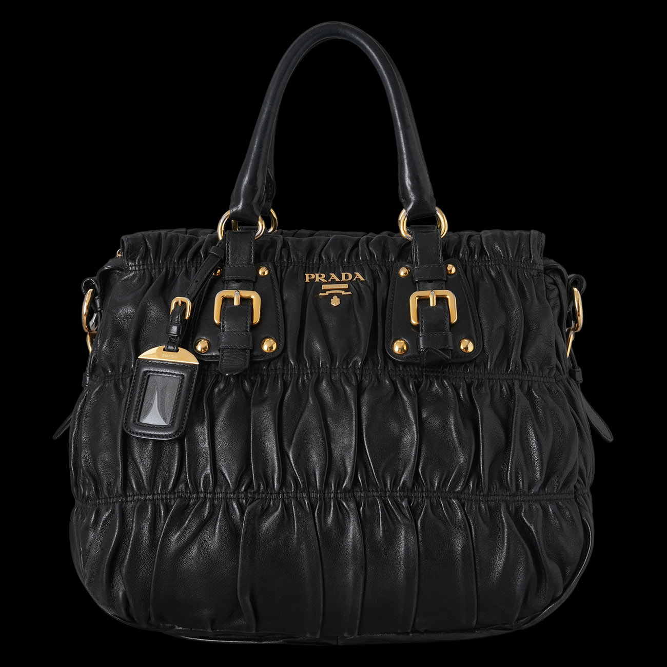 PRADA(USED)프라다 BN1336 레더 나파 고프레 토트겸 숄더백